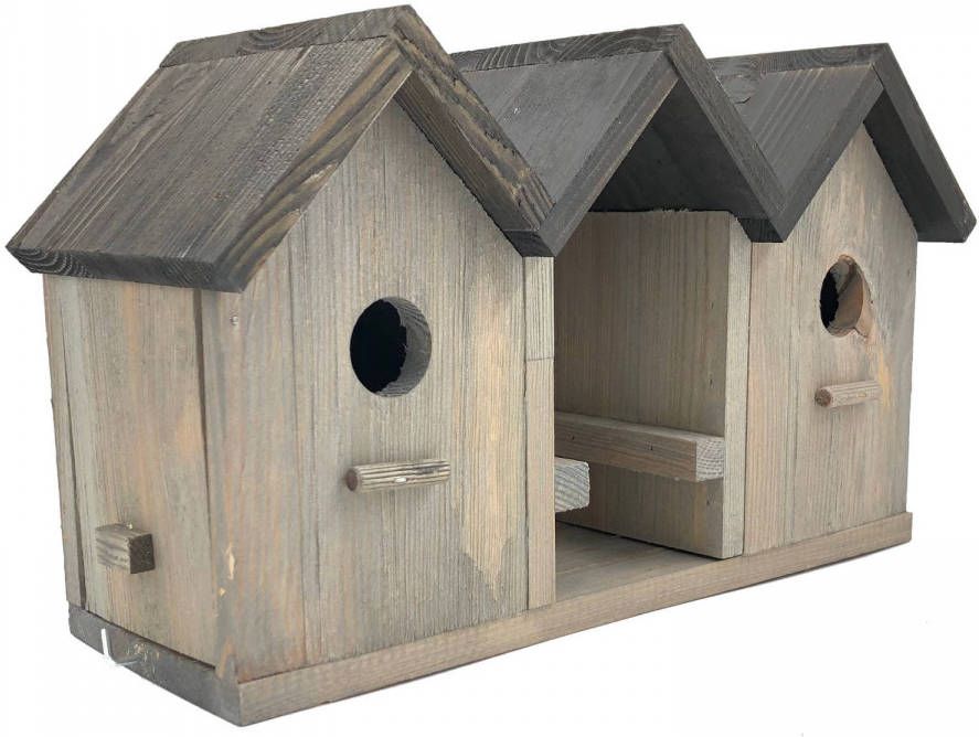 Garden Spirit Vogelvoederhuisje Met Vogelhuisje En Pindakaaspothouder 13 X 35 X 19 Cm Groot online kopen