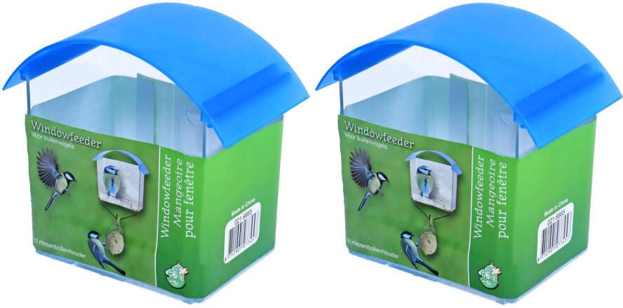 Merkloos 2x Vogel Voederbak/voederhuis Transparant Met Zuignappen 17 X 15 X 10 Cm Vogelhuisjes online kopen