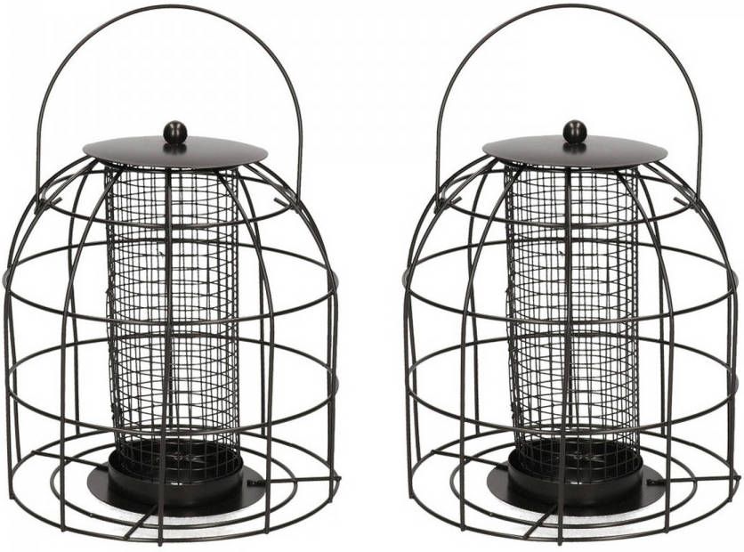 Merkloos 2x Vogel Voedersilo/voederkooien Voor Pindas Metaal 18 Cm Vogelvoederhuisjes online kopen