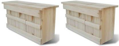 VidaXL Mussenhuizen 2 st 44x15, 5x21, 5 cm hout online kopen