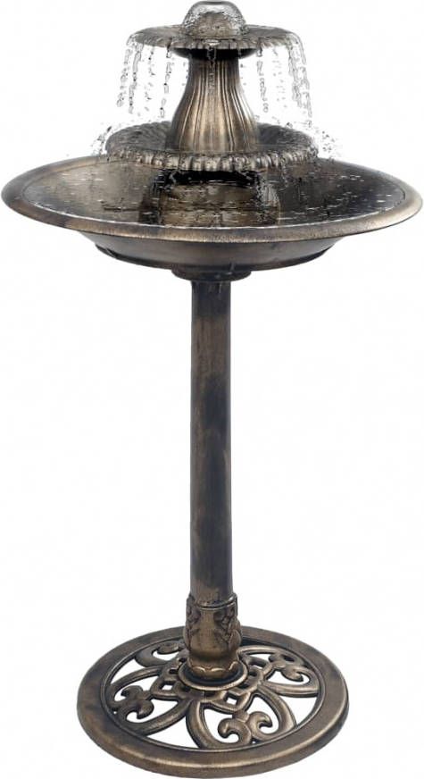 VIDAXL Vogelbadje met fontein 50x91 cm kunststof bronskleurig online kopen