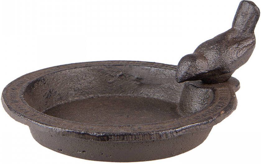 Clayre & Eef Vogelvoederbak 16x18x9 Cm Bruin Ijzer Voederbak Vogel Voederschaal Vogel Vogelschaal Bruin Voederbak Vogel
