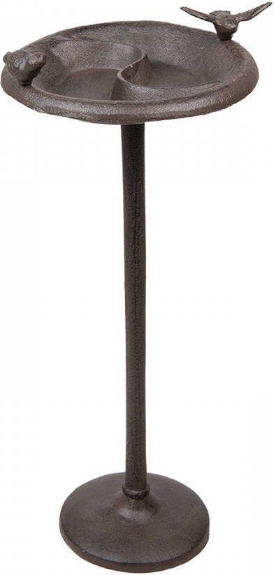 Clayre & Eef Vogelvoederbak 23x25x52 Cm Bruin Ijzer Voederbak Vogel Voederschaal Vogel Vogelschaal Bruin Voederbak