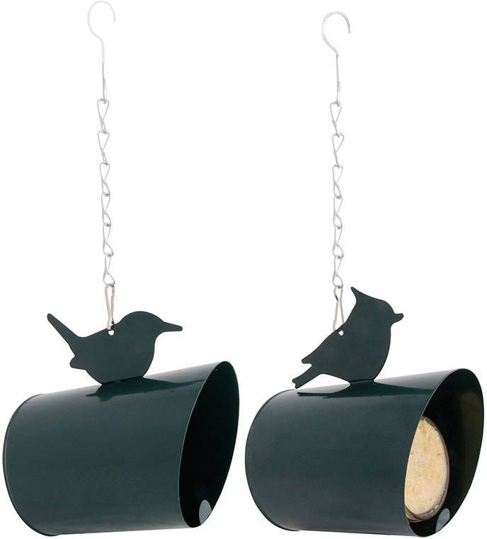 Best for Birds Pindakaas Huisje Metaal Voederhuis 11x15x15 cm Groen