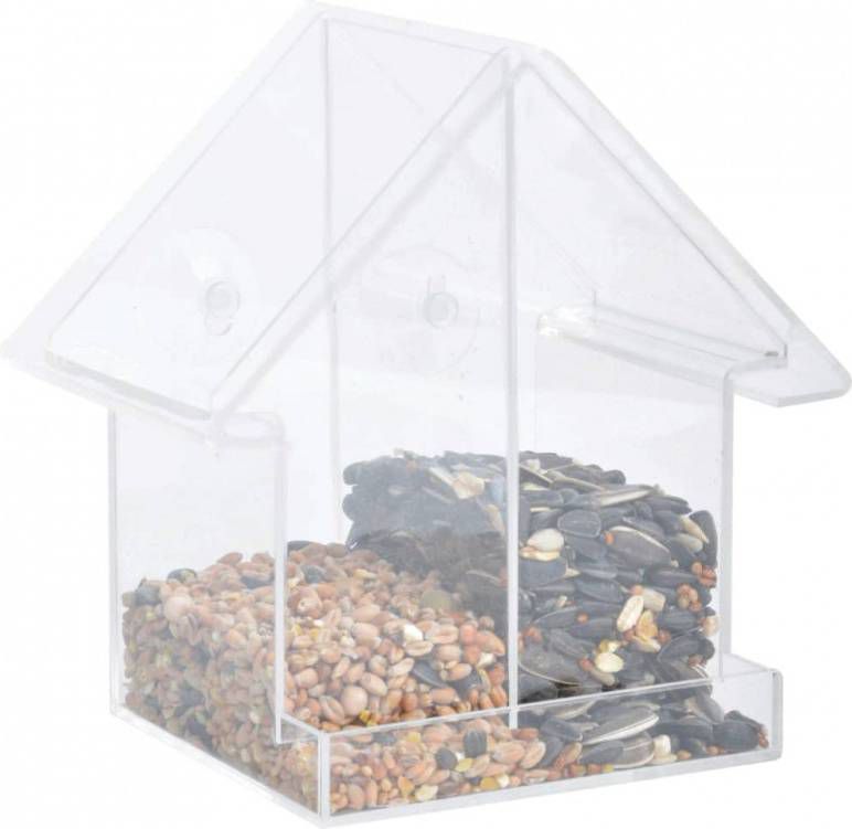 Esschert Design Voederhuisje voor het raam dubbel acryl