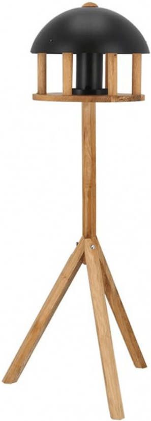 Esschert Design Vogelvoederhuisje met silo en rond dak zwart