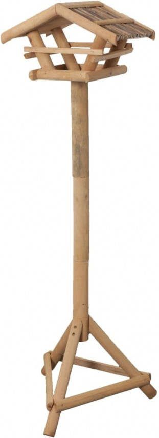 FLAMINGO Vogelvoedertafel op standaard Lucar 38x28x125 cm naturel