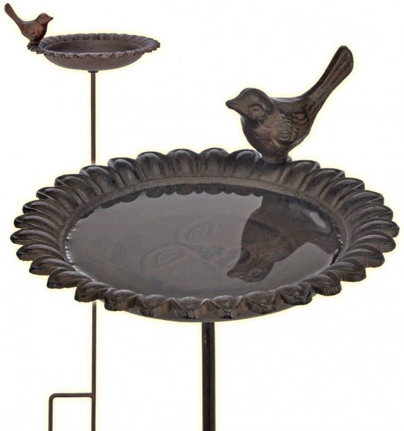 Huismerk Premium Gietijzer Vogelbad tuinsteker 218 x 80 x 358 mm