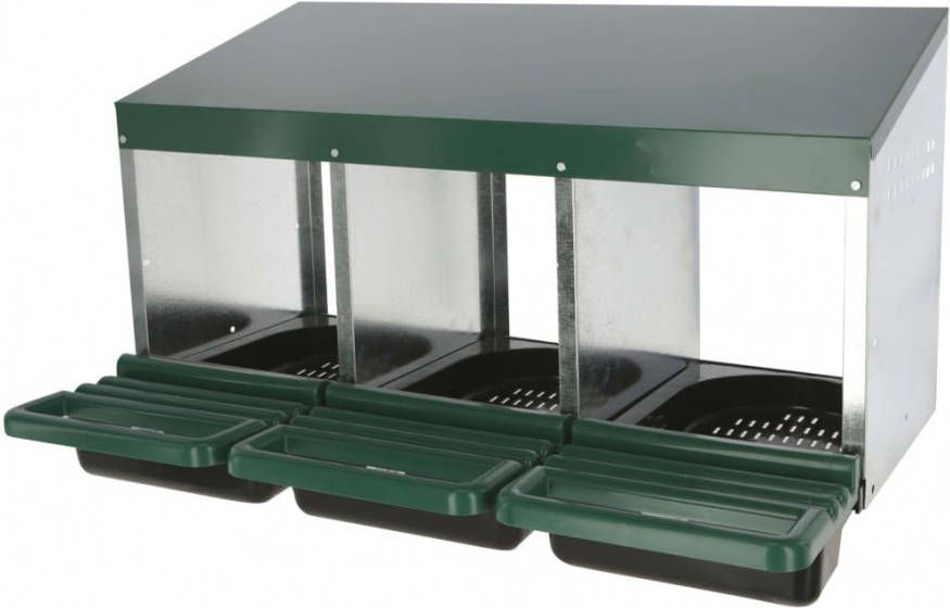 Kerbl Kippenlegkast met 3 vakken kunststof groen