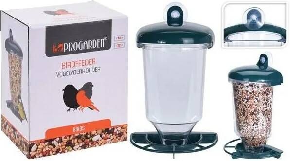 Pro Garden 1x Tuinvogels Hangende Voeder Silo Voor Aan Het Raam 15 X 10 X 19 Cm Winter Vogelvoer Huisjes