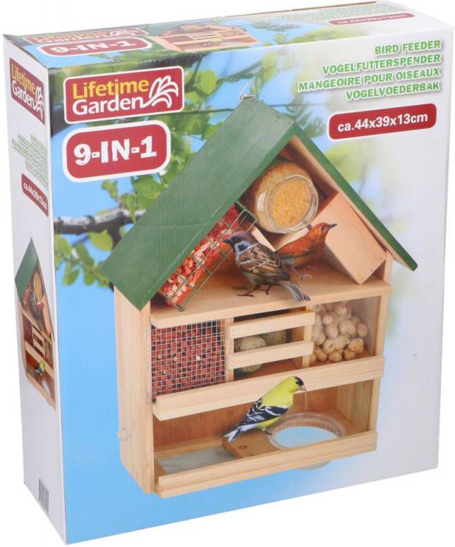 Lifetime Vogelvoederhuis Hout 3 Etages 44 X 13 X 39 Cm